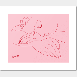 Sleeping Woman - Picasso Line Art Posters and Art